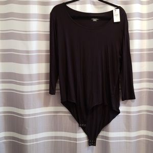 NWT Lane Bryant bodysuit 14/16 black  3/4 sleeve